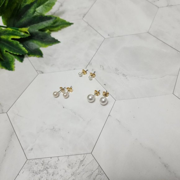 Set of 3 Pearl Fashion Earrings🌟 2 For $25 🌟 - Picture 2 of 4